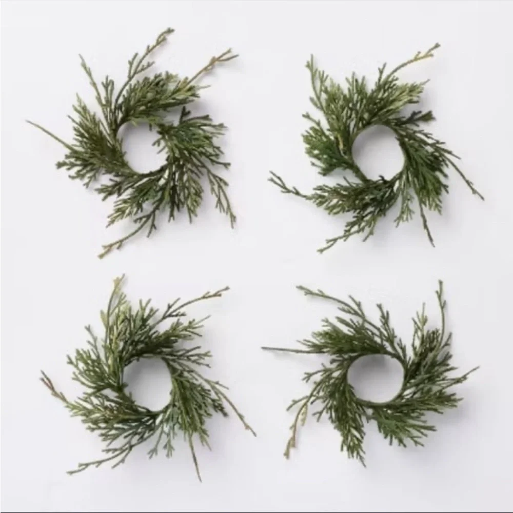 ✨Faux Cypress Sprig Christmas Napkin Rings Hearth & Hand with Magnolia